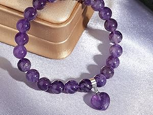 Bracelet de cristal de gu&eacute;rison pour les femmes Les hommes, 8 mm Bracelets en pierre naturelle &agrave; perles, bijoux cadeaux d'anniversaire, bracelet rond de pierres pr&eacute;cieuses