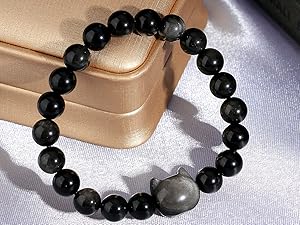 Bracelet de cristal de gu&eacute;rison pour les femmes Les hommes, 8 mm Bracelets en pierre naturelle &agrave; perles, bijoux cadeaux d'anniversaire, bracelet rond de pierres pr&eacute;cieuses